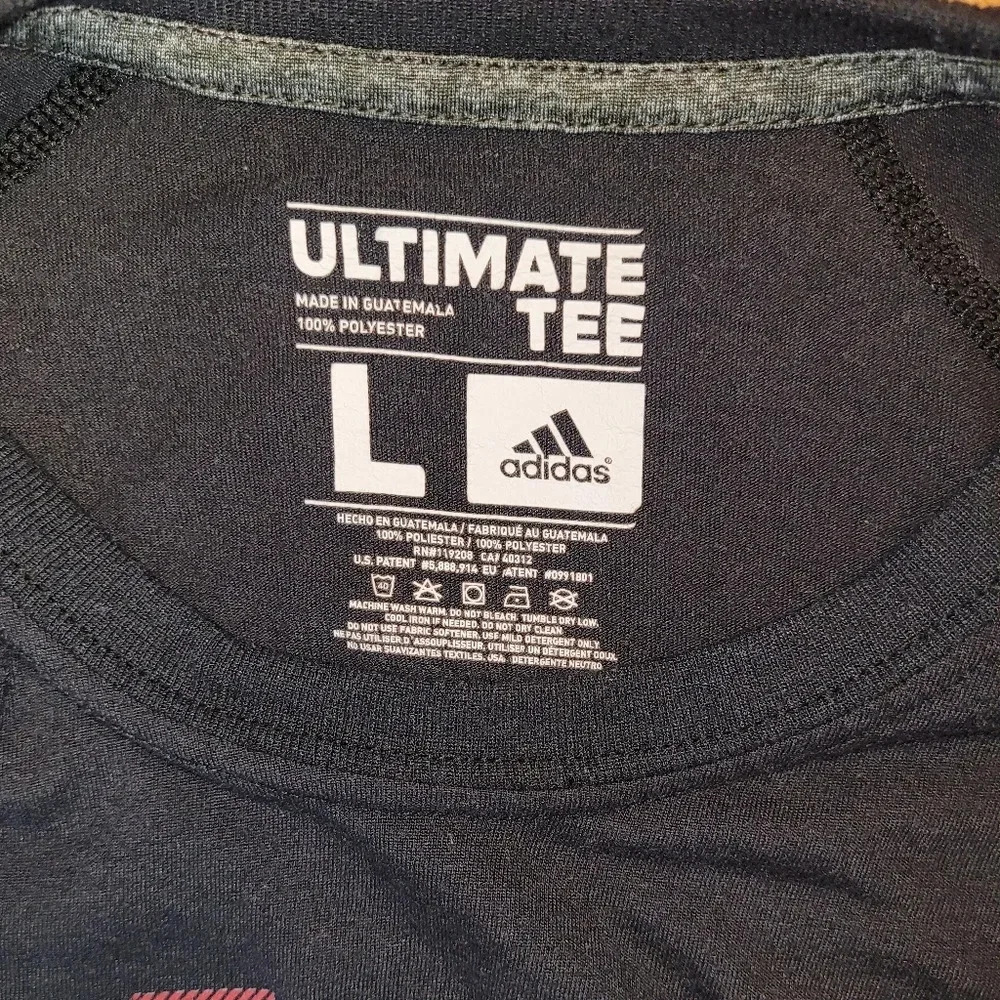 WISCO Badgers ADIDAS ULTIMATE TEE Large Long Sleeve Black w Red and White LOT N - Picture 3 of 3